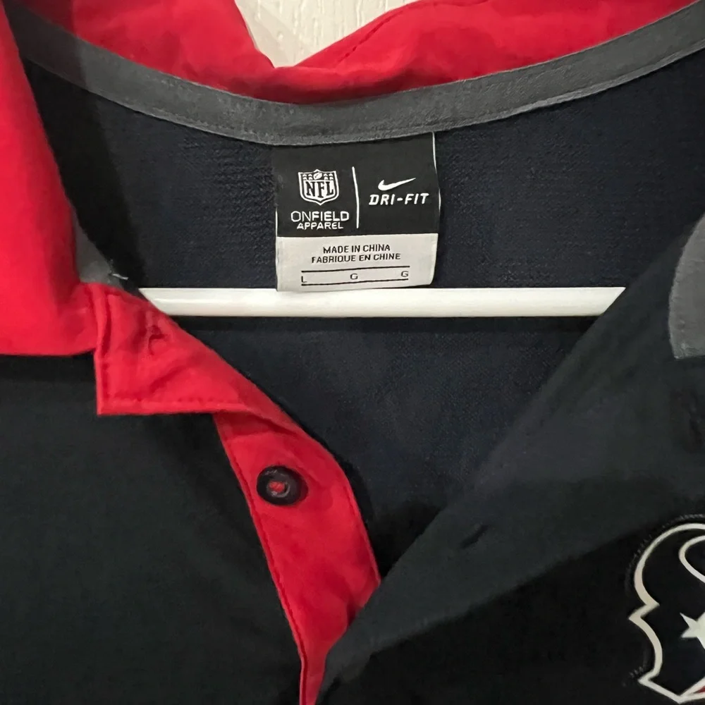 Nike Men's Texans Navy Blue and Red Polo Shirt - *Houston Texans *   Size: Large